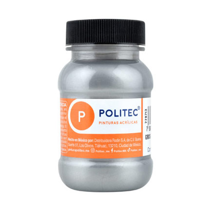 [29524] Pintura Acrilica Politec Gris Metalico 100ml No 517 Caja c/6 piezas