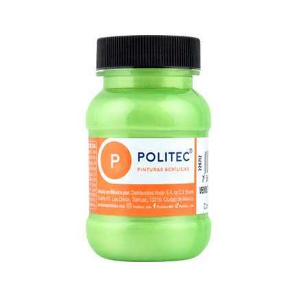 [29521] Pintura Acrilica Politec Verde Hoja Metalico 100ml No 528 Caja c/6 piezas