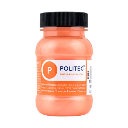 [29517] Pintura Acrilica Politec Naranja Matalico 100ml No 508 Caja c/6 piezas