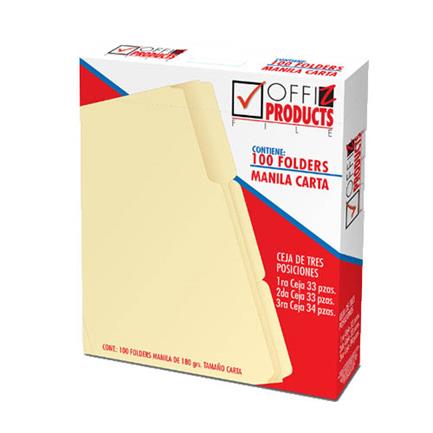 [PY1073] Folder offiz manila carta 3 pocisiones C/100