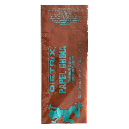 [1182] Papel de china Dietrix 50 X 70 cms cafe paquete con 25 hojas