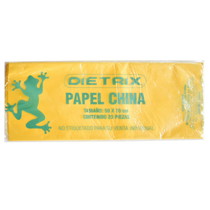 [1161] Papel de china Dietrix 50 X 70 cms amarillo paquete con 25 hojas