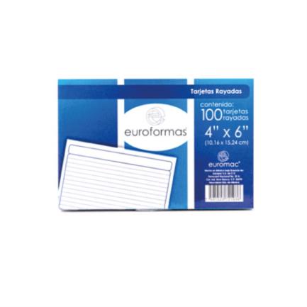 [TI0002] Tarjeta Euroformas Bibliografica Blanca 4x6 c/100