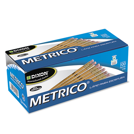 [2556] Lápiz Dixon Métrico #2 Hexagonal Madera c/100 piezas