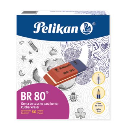 [06020200] Borrador Pelikan BR-80 Lápiz y Tinta C/80 Pzas