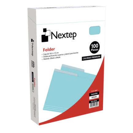 [NE-011A] Folder Economico Nextep Oficio Azul c/100