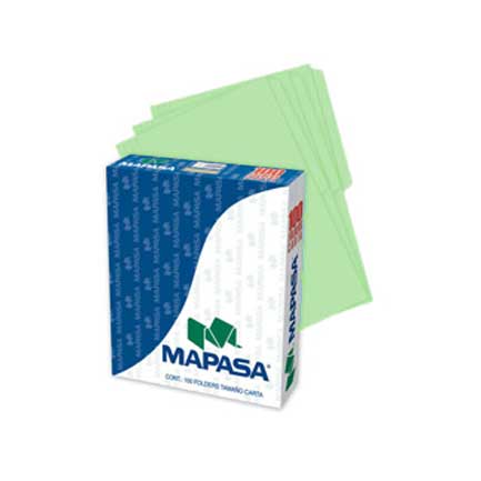 [PV0001] FOLDERS MAPASA VERDE CARTA C/100