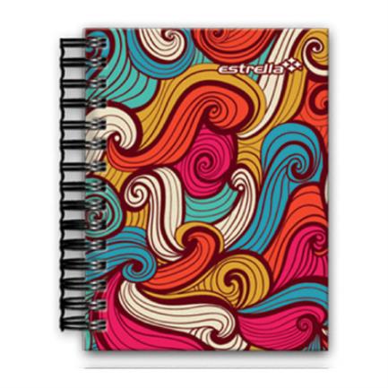 [561] Libreta Estrella 1/8 Espiral Doble Wire-O Pasta Semi Rígida Raya 100 Hojas