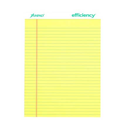 [ESS-BLK-20204C] Ampad block de hojas carta color amarillo rayado con 50 hojas