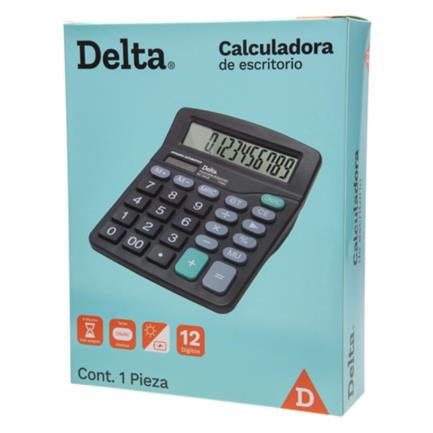 [7808CDE] Calculadora Barrilito Delta Escritorio 12 Dígitos 17x14 cm Batería AA
