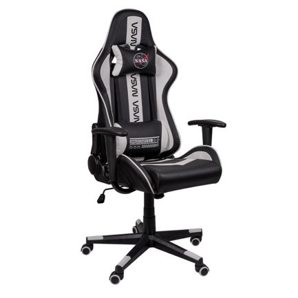[NSSG04] Silla Techzone Artemis Gaming en Blanco con Negro Elegante y moderno diseño Asiento y Respaldo PU PVC Reclinacion 180