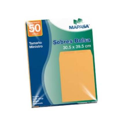 [IA0369] Sobre Bolsa Mapasa Golden Kraft Ministro 30.5cm x 39.5cm 60 kg Empaque 10-50/500