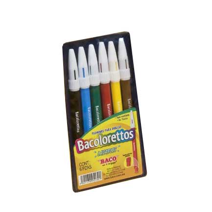 [MR118] MARCADOR BACOLORETO PLUMIN C/6