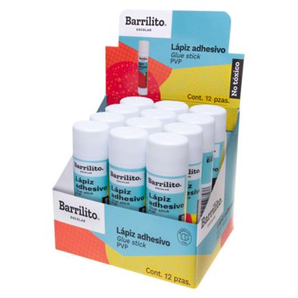 [36GCH] Lápiz Adhesivo Barrilito 36 g Caja C/12 Pzas