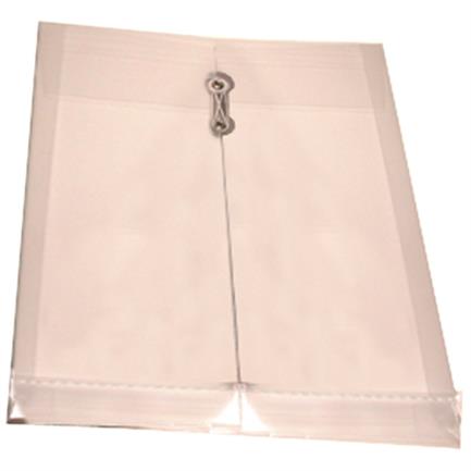 [SBO.] Sobre Barrilito Plástico con Hilo Oficio Vertical Color Transparente Paq C/12 Pzas