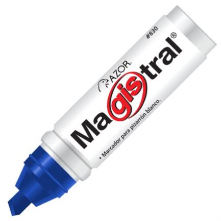 [830-12AZ] Marcador Magistral Aluminio Pizarrón Blanco Color Azul C/12 Pzas