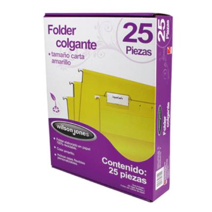[P3642] Folder Acco Colgante Carta Color Amarillo c/25 Piezas