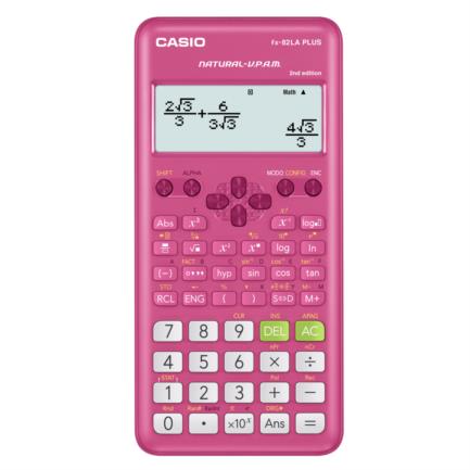 [FX-82LAPLUS2-PKSMT] Calculadora Cientifica Casio mas de 250 funciones FX-82LAPLUS2 para primaria y secundaria rosa 4 lineas VPAM