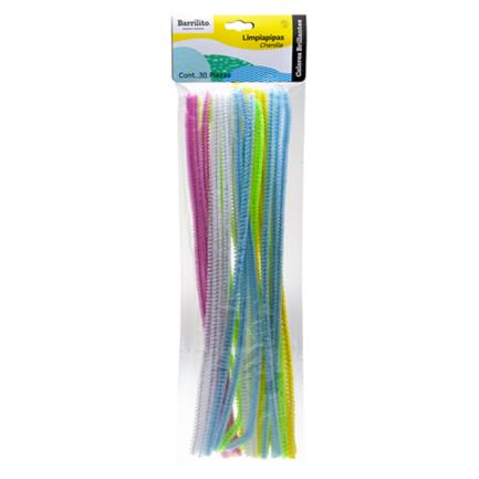 [P002F] Limpiapipas Barrilito Colores Brillantes Bolsa C/30 Pzas