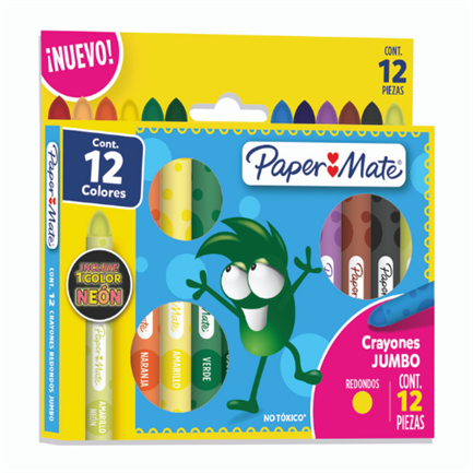 [2120354] Crayones Papermate Redondos Colores Surtidos C/12 Pzas