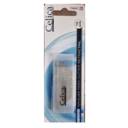 [CO-T019BP] Navaja de Repuesto 19mm Celica para Cutter Retractil 10 pza