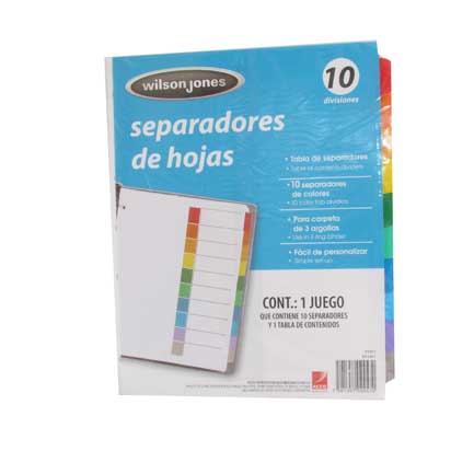 [P2457] SEPARADOR ACCO TAB 10 DIV CEJA COLOR SIN NUMERACION