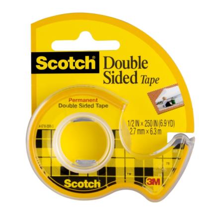 [136D] Cinta 3M Doble Capa Scotch 012X6.3 Mts C/Despachador