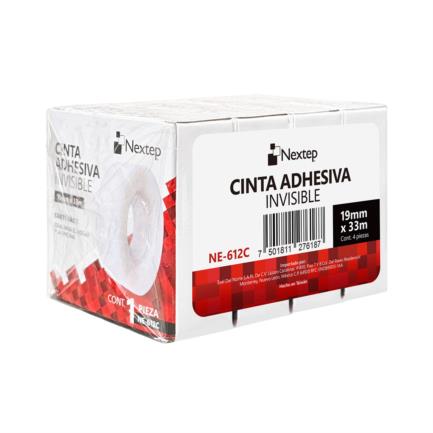 [NE-612C] Cinta Adhesiva Invisible Nextep 19mm X 33mts c/4