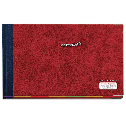 [240] Libro Florete Estrella Forma Italiana Raya con Índice 240 Hojas