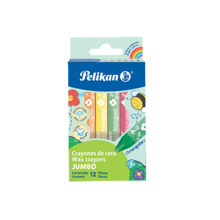 [50601220] Crayones Pelikan Jumbo Triangular C/12 Pzas