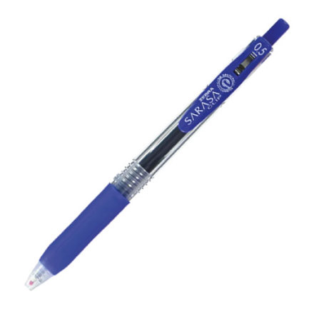 [808AZLFNC012] Boligrafo Zebra Sarasa Clip rollerball retractil punto fino 0.5 tinta gel color azul caja c/12