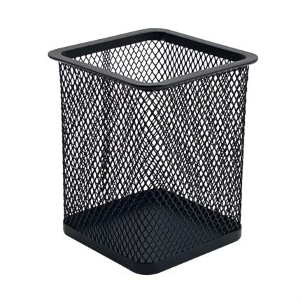 [NE-158F] Porta Lapices Nextep Cuadrado Mediano Malla Metalica 8x8x9.7cms