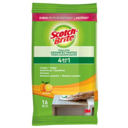 [857HK-16] Toallitas Desinfectantes Scotch-Brite Uso General C/16 Pzas