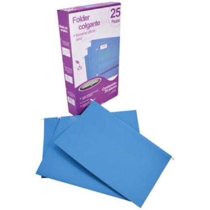 [P3634] Folder Acco Colgante Oficio Color Azul c/25 Piezas