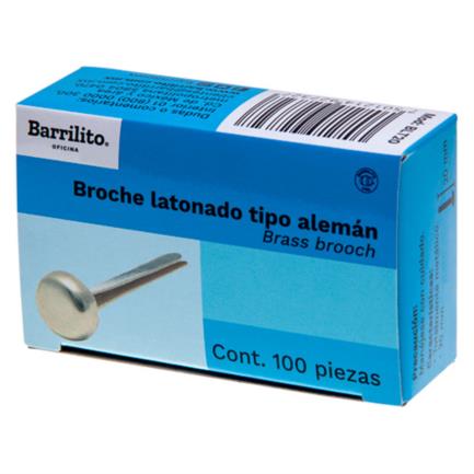 [BLT20] Broche Latonado Barrilito Tipo Alemán 20mm C/100 Pzas
