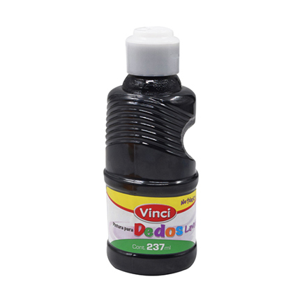 [22666] Pintura para dedos lavable vinci 237 ml negro