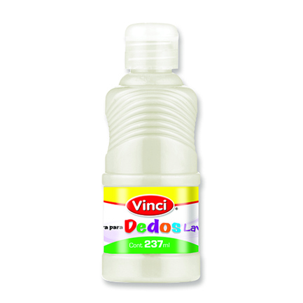 [22663] Pintura para dedos lavable vinci 237 ml blanco