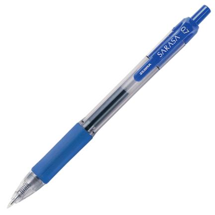 [8801] Bolígrafo Zebra Sarasa Retráctil Punto Mediano 0.7m Tinta Gel Color Azul C/12 Pzas