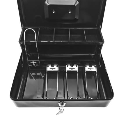 [NE-161B] Caja Dinero Nextep Metalica Extra Grande 30 cm Bandeja Con Clips Para 4 Billetes