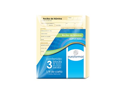 [ER0106] RECIBO NOMINA EUROFORMAS 1/A CTA 3 BLOCKS