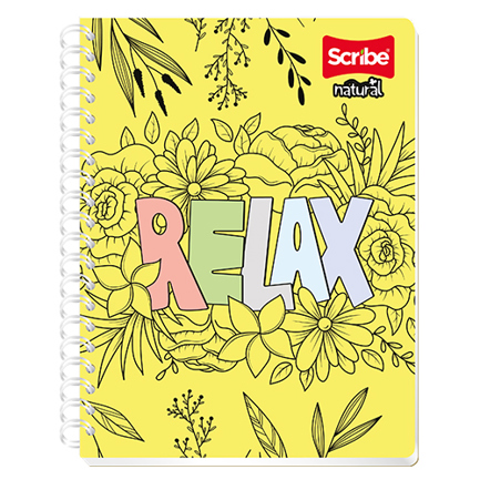 [6020] Cuaderno Frances Scribe Natural Raya Espiral Doble 100 Hojas