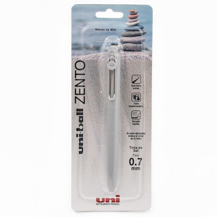 [UBNZS07NE1] Boligrafo Azor Zento 0.7MM Cuerpo Gris Tinta Negro Punto Fino