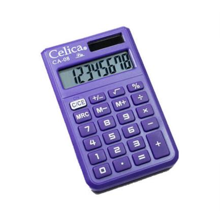 [CA-08-PE] CALCULADORA CELICA DE BOLSILLO 8 DIGITOS MORADO