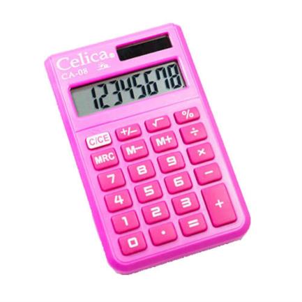 [CA-O8-PK] CALCULADORA CELICA DE BOLSILLO 8 DIGITOS ROSA