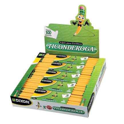 [24132] Lapiz DIXON ticonderoga 2 hexagonal madera caja c/10 estuches c/10 lapices c/u