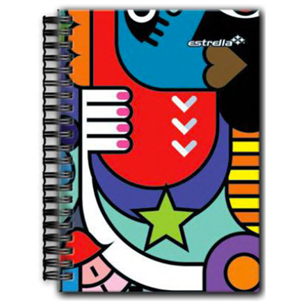 [608] Cuaderno Estrella F/F Doble Espiral-0 Raya 80 Hojas