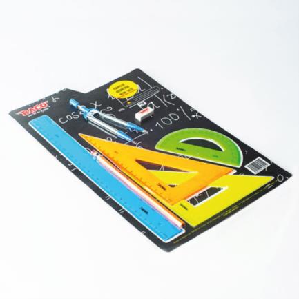 [EQ059] JUEGO DE GEOMETRIA BACO NEON 5070 COMPAS 600