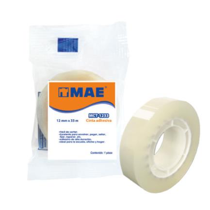 [MCT-1233] Cinta Adhesiva Mae MCT-1233 12mmx33m Transparente