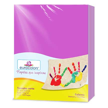 [EC0009] PAPEL CORTADO EUROCOLORS CARTA PURPURA C/100