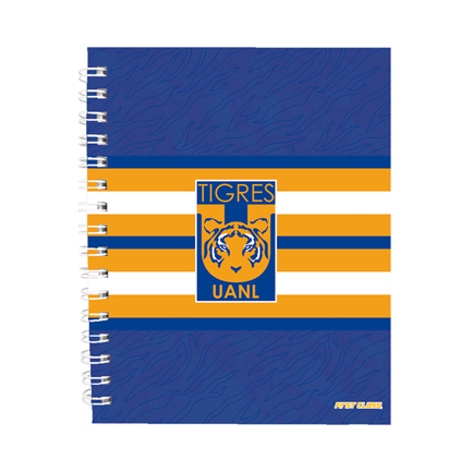 [5135] Libreta Dietrix First Class pasta dura doble arillo 80 hojas raya Club Tigres UANL modelo UANL